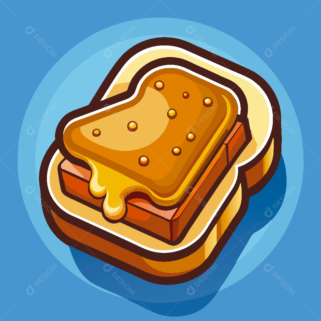 Torrada com Geleia Ilustração Vetor EPS