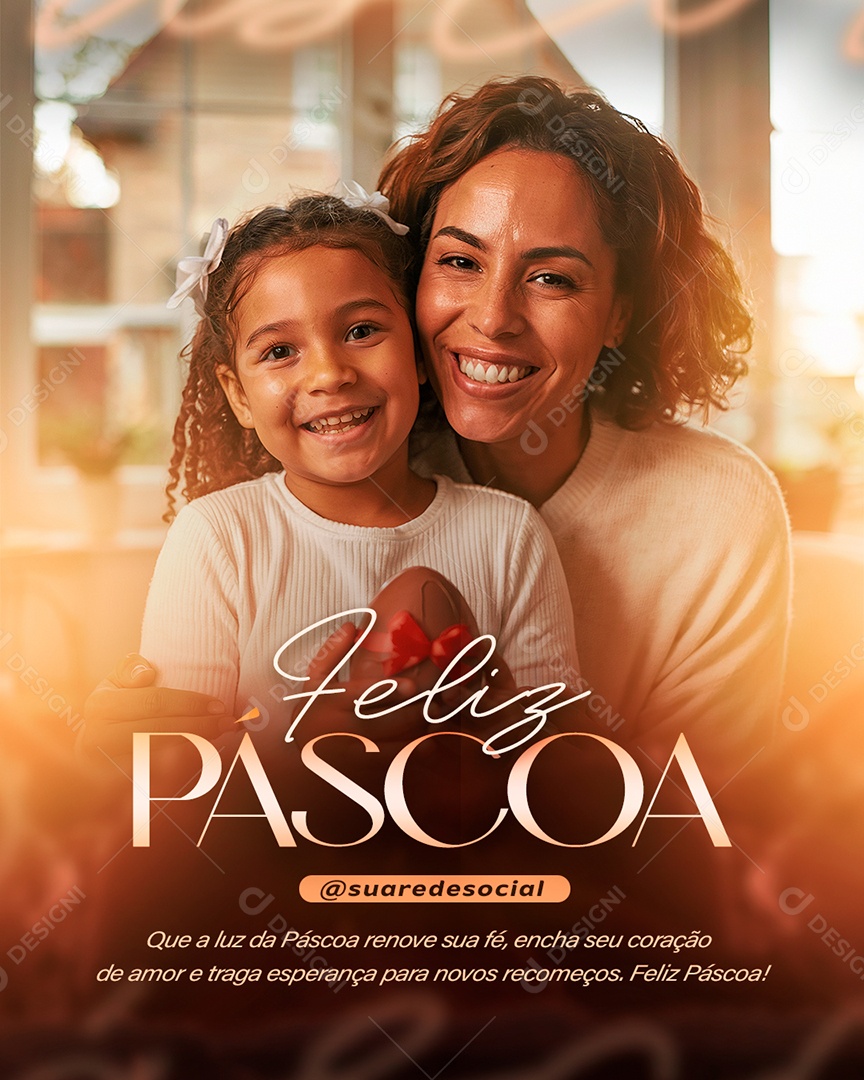 Feliz Páscoa 20 de Abril Renove sua Fé Social Media PSD Editável
