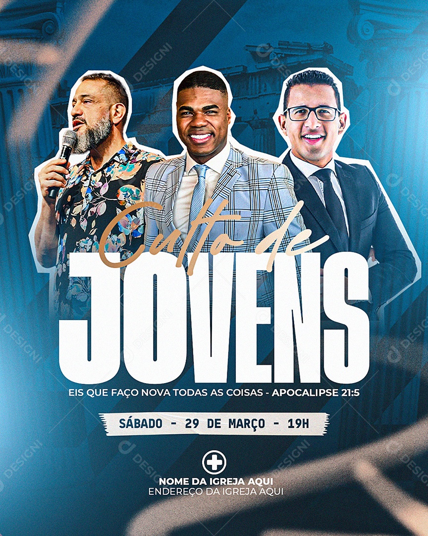 Culto de Jovens Social Media PSD Editável