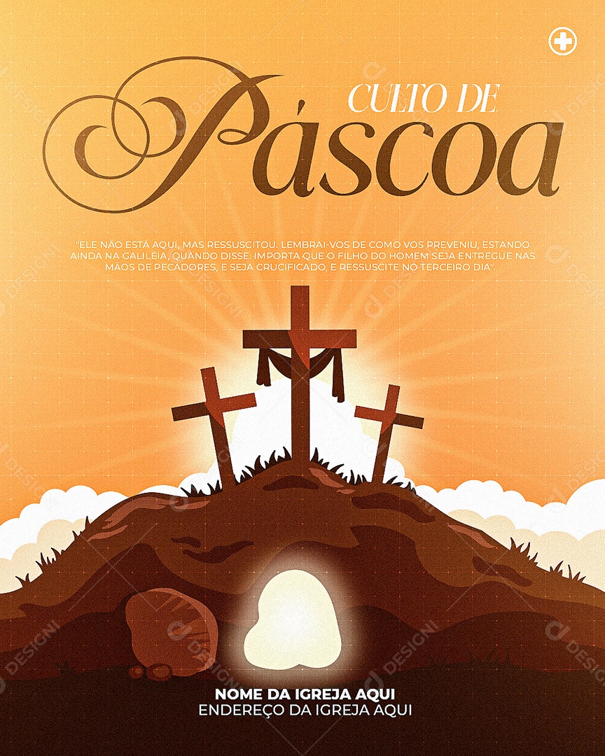 Culto de Páscoa Social Media PSD Editável