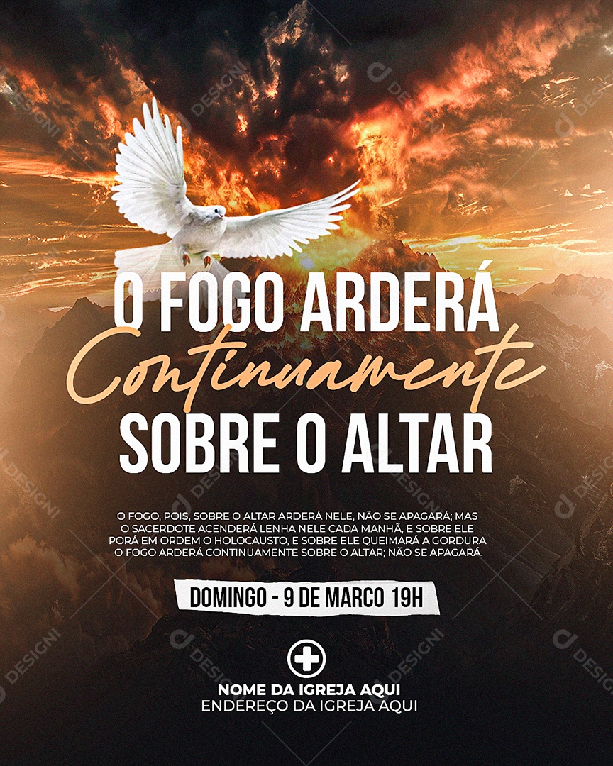 O Fogo Ardera Social Media PSD Editável