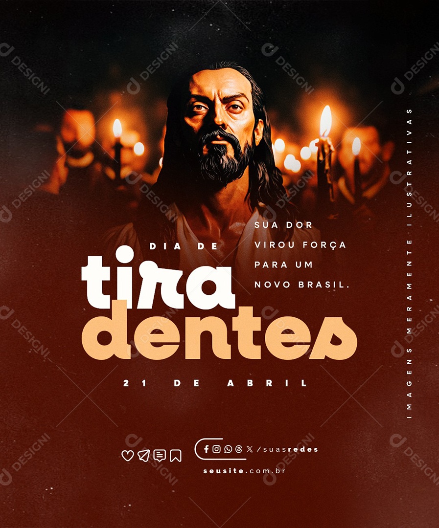 Dia de Tiradentes 21 de Abril Social Media PSD Editável