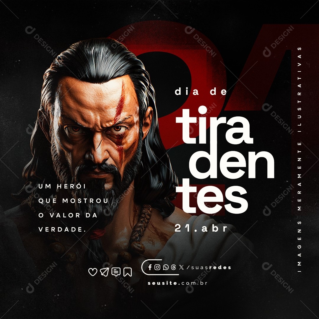 Dia de Tiradentes 21 de Abril Social Media PSD Editável