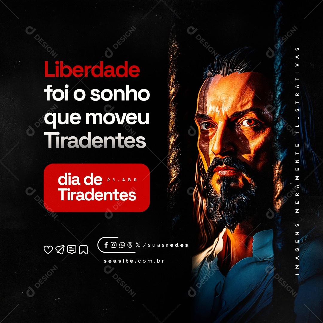 Dia de Tiradentes 21 de Abril Social Media PSD Editável