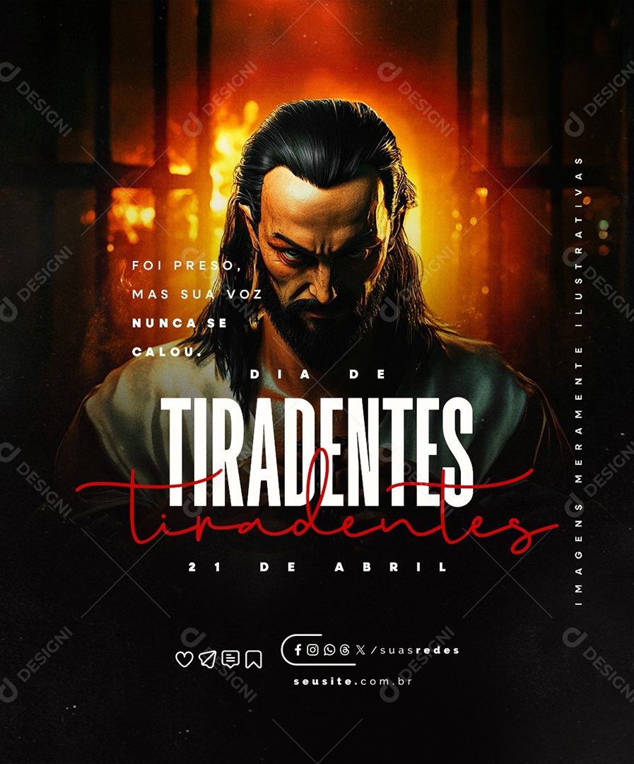 Dia de Tiradentes 21 de Abril Social Media PSD Editável