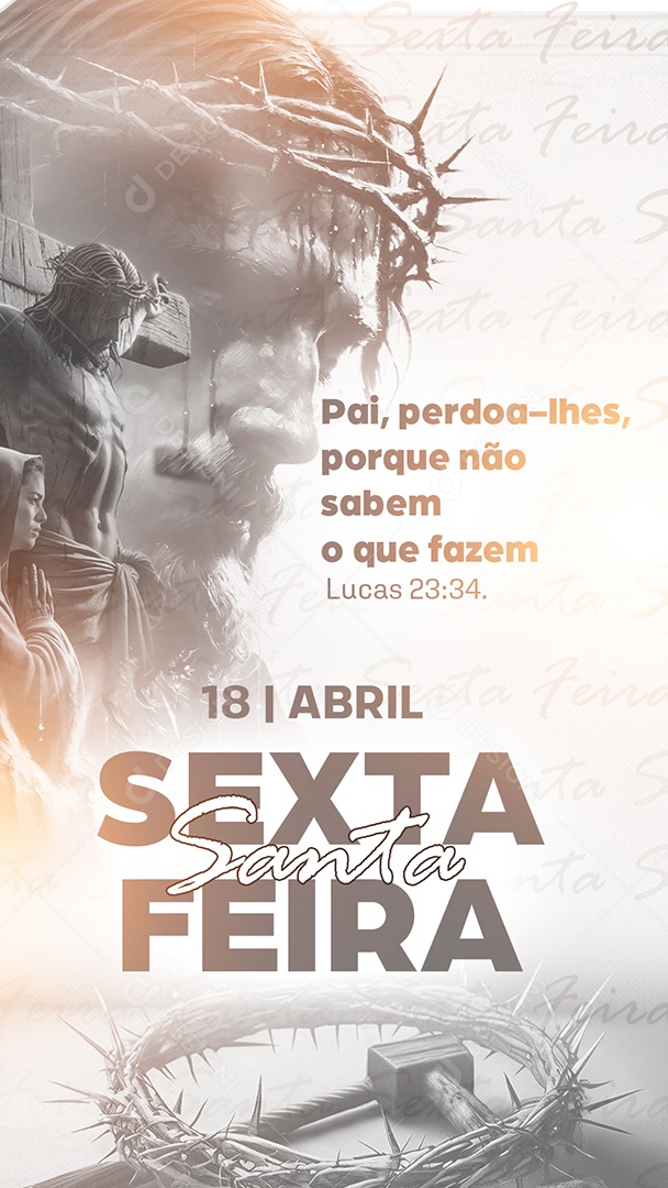 Story Sexta Feira Santa 18 de Abril Social Media PSD Editável