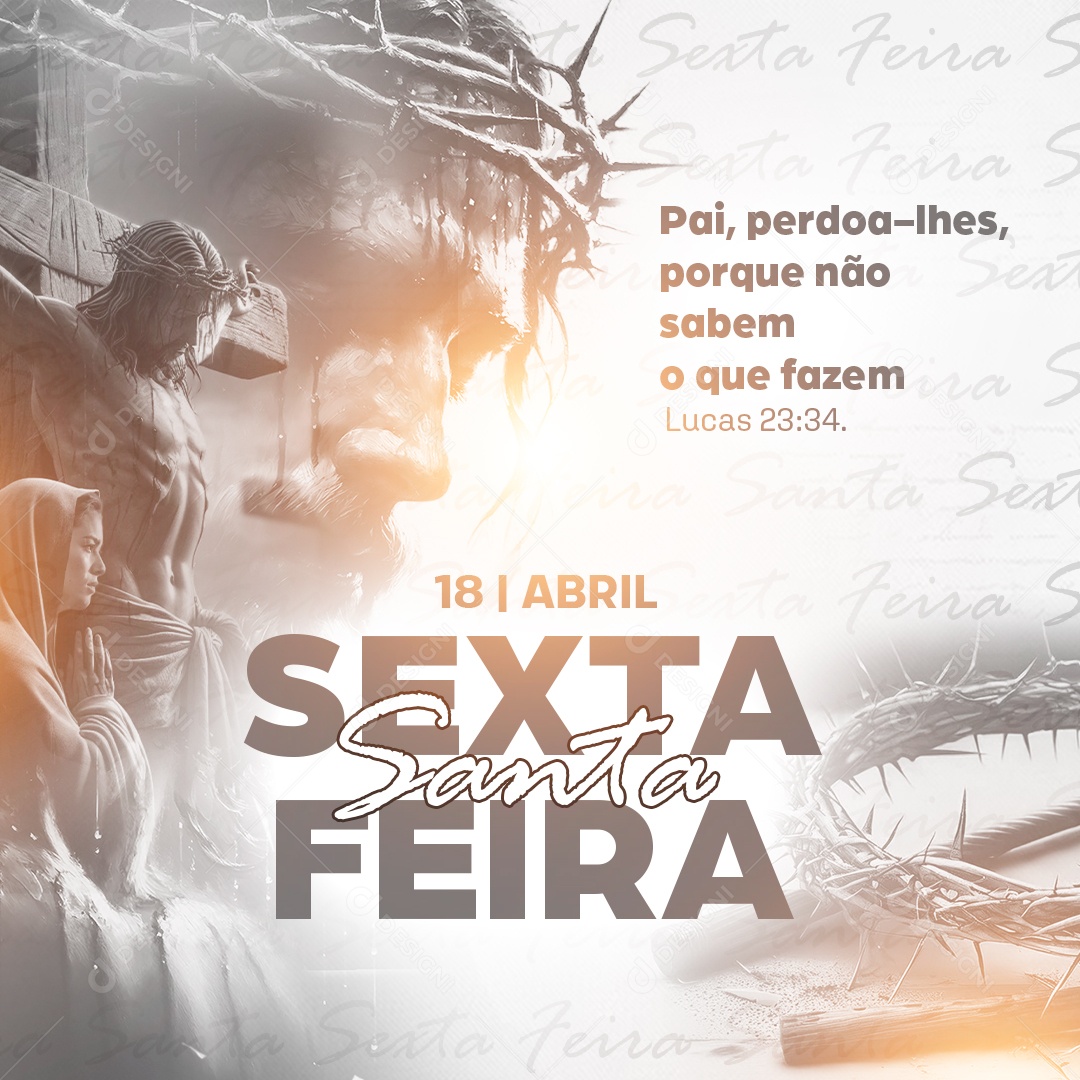 Sexta Feira Santa 18 de Abril Social Media PSD Editável