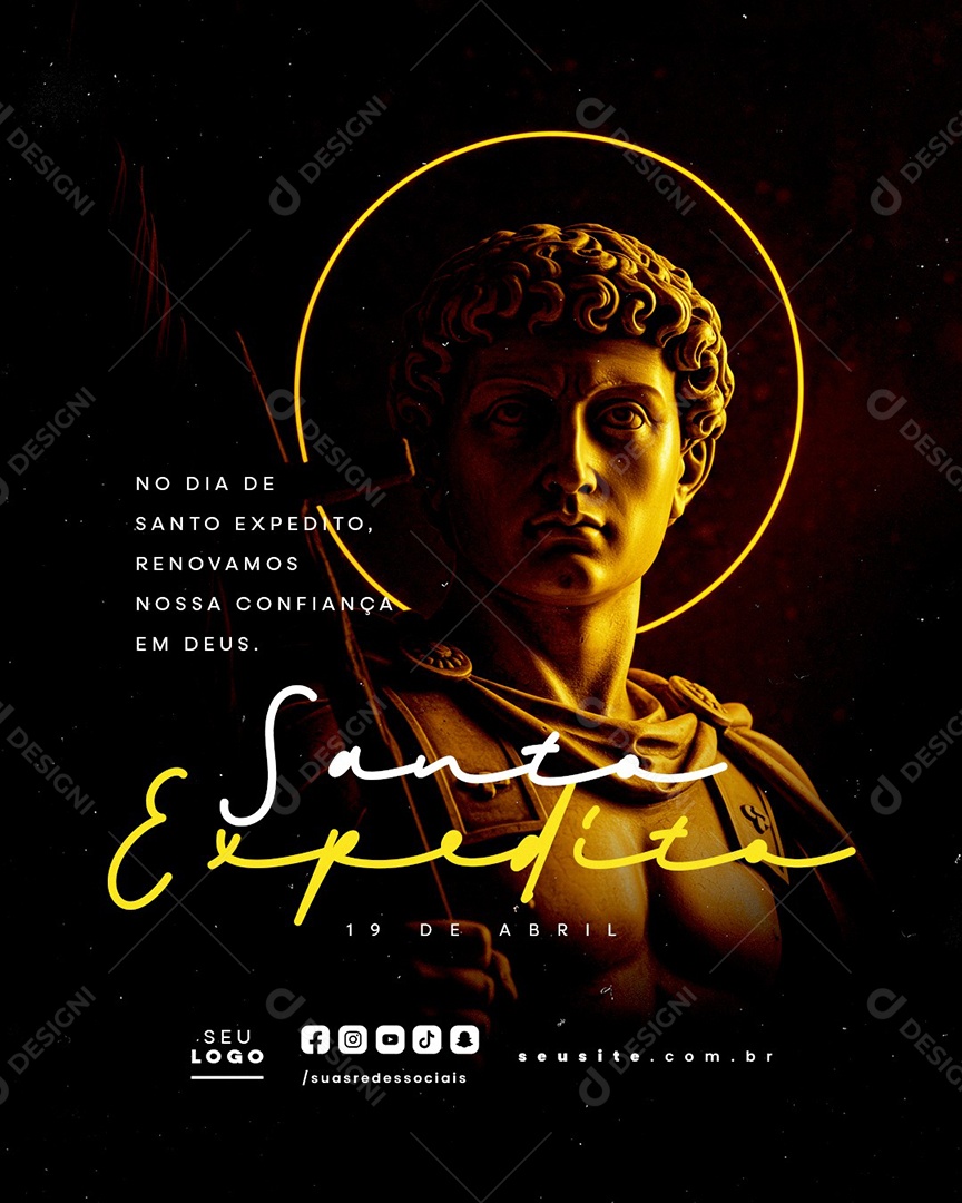 Dia de Santo Expedito 19 de Abril Social Media PSD Editável