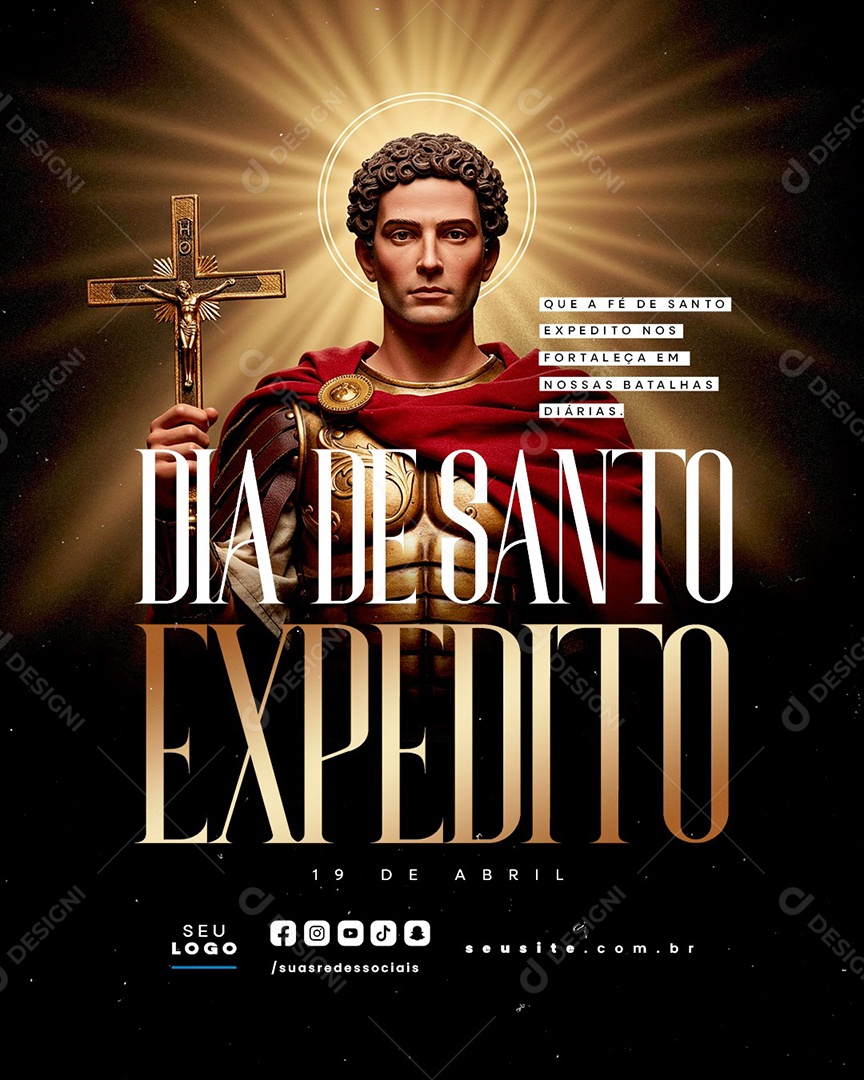 Dia de Santo Expedito 19 de Abril Social Media PSD Editável