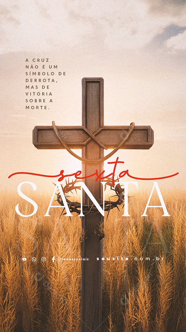 Story Sexta Feira Santa Vitória Sobre a Morte Social Media PSD Editável