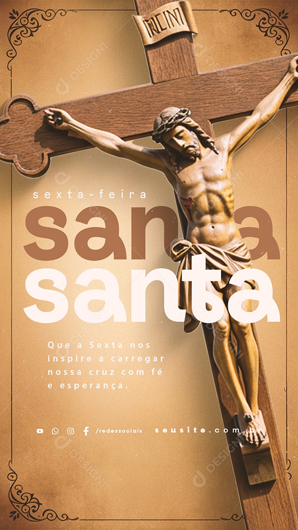 Story Sexta Feira Santa com Fé e Esperança Social Media PSD Editável