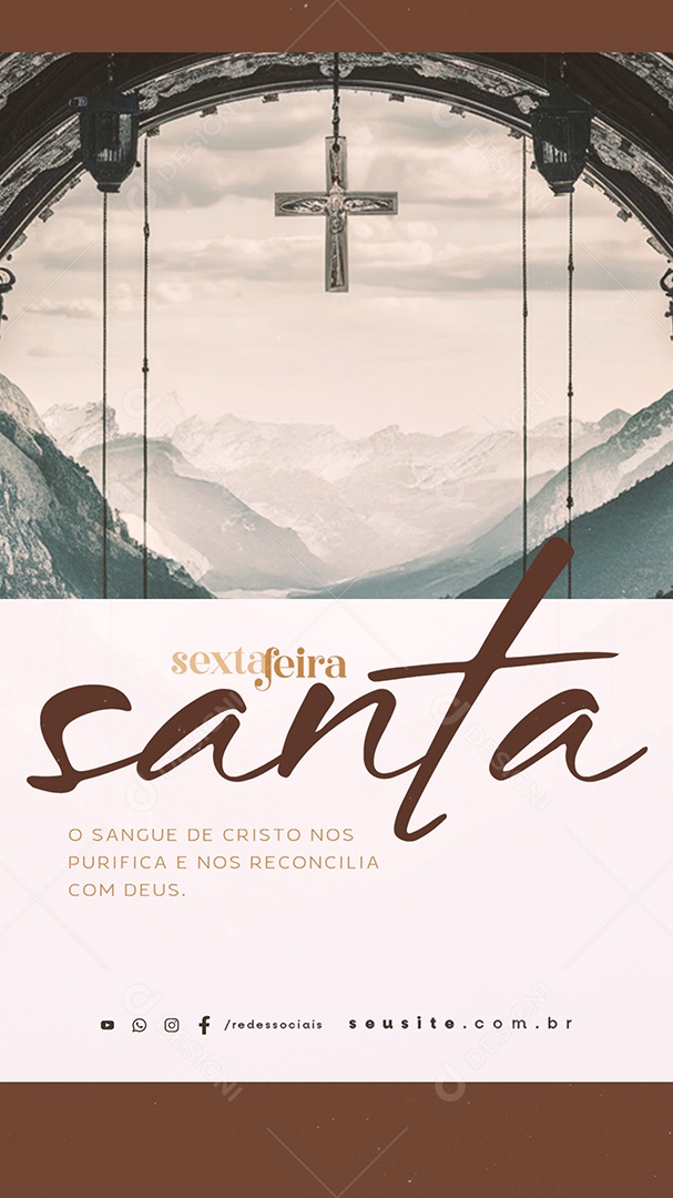 Story Sexta Feira Santa O Sangue de Cristo Social Media PSD Editável