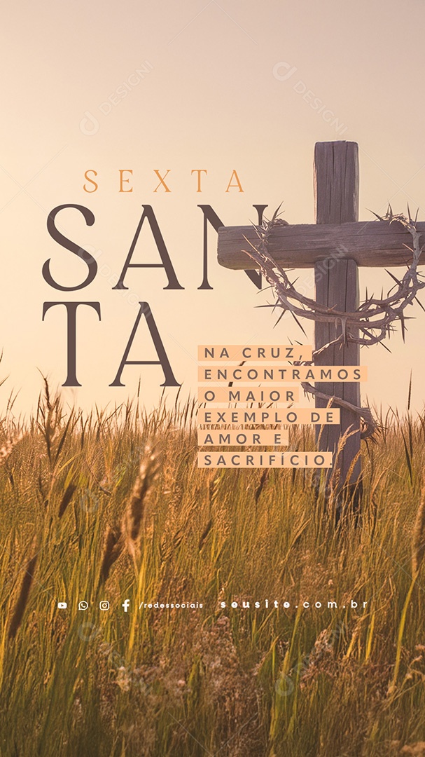Story Sexta Feira Santa na Cruz Social Media PSD Editável