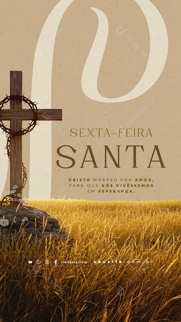 Story Sexta Feira Santa Cristo Morreu por Amor Social Media PSD Editável
