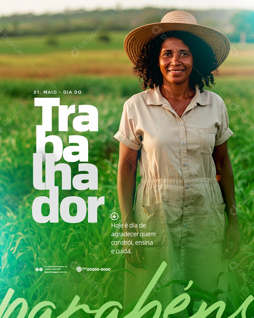 Feliz Dia Do Trabalhador 01 de Maio Social Media PSD Editável