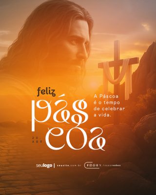 Feliz Páscoa 20 de Abril Social Media PSD Editável