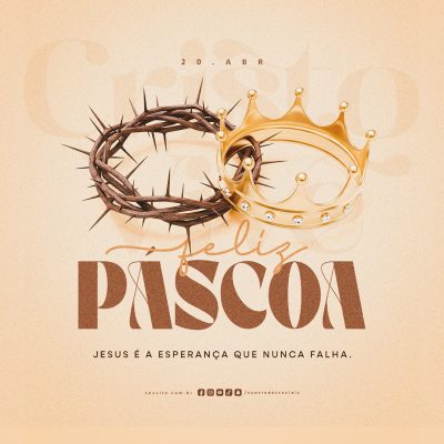 Feliz Páscoa 20 de Abril Social Media PSD Editável