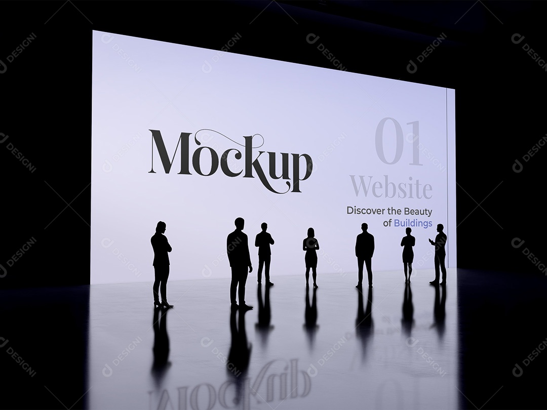 Tela De Auditório para Evento Mockup PSD Editável