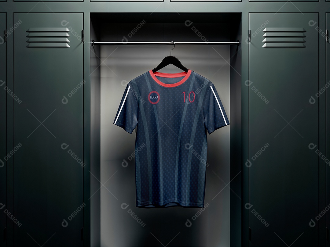 Camiseta Pendurada no Armário Mockup PSD Editável