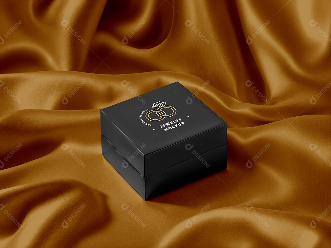 Embalagem Luxuosa para Joias Mockup PSD Editável