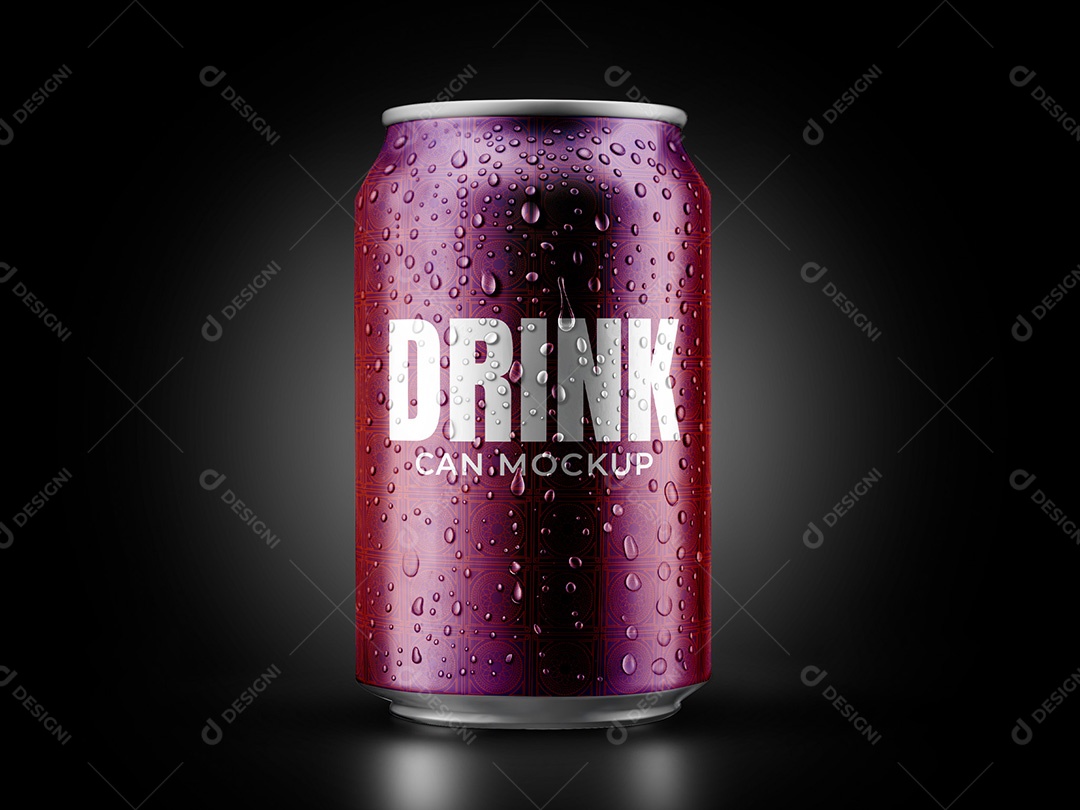 Lata com Gotas Mockup PSD Editável