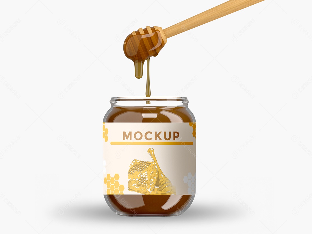 Pote de Mel com Dosador Mockup PSD Editável