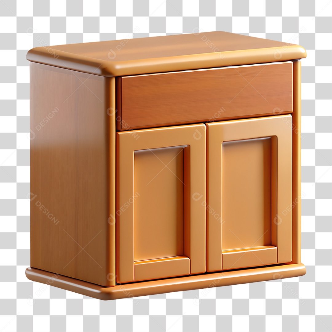 Armário Balcão Multiuso de Madeira PNG Transparente