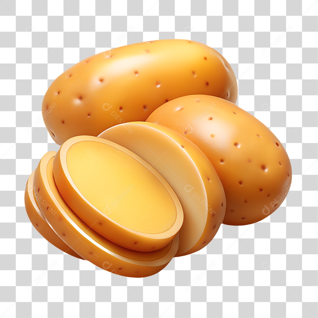 Batatas Fatiadas PNG Transparente