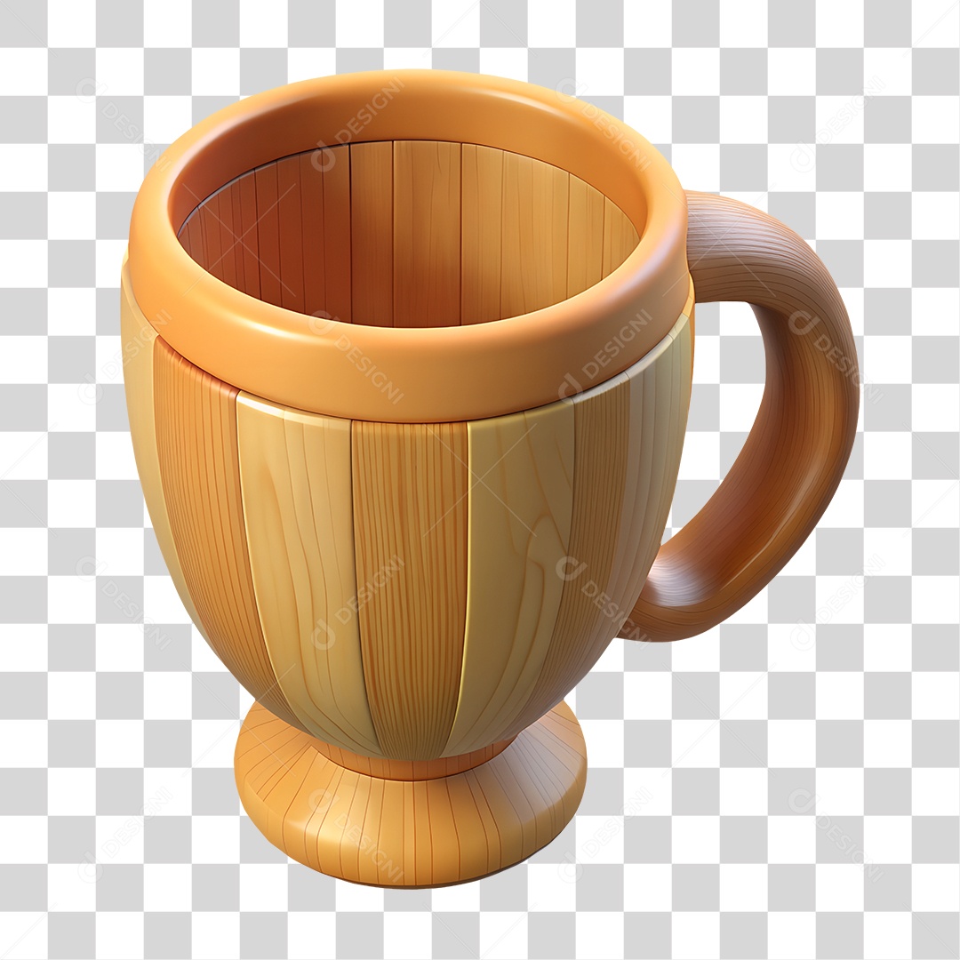 Caneca de Madeira PNG Transparente