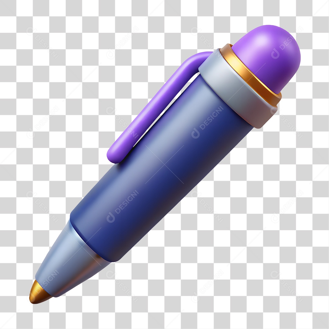 Caneta Azul e Roxa PNG Transparente