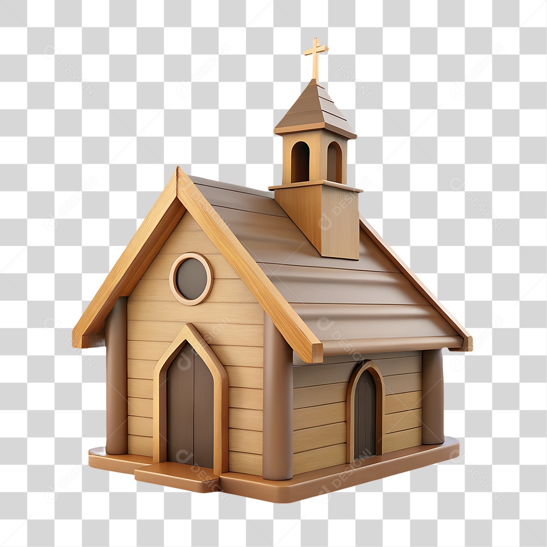 Capela de Madeira Miniatura PNG Transparente