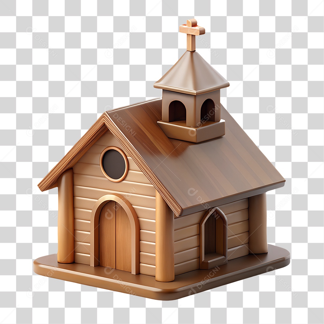 Capela de Madeira Miniatura PNG Transparente