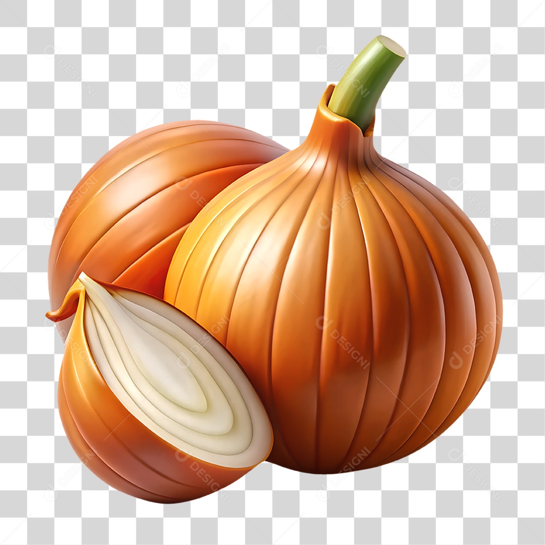 Cebola Fatiada PNG Transparente
