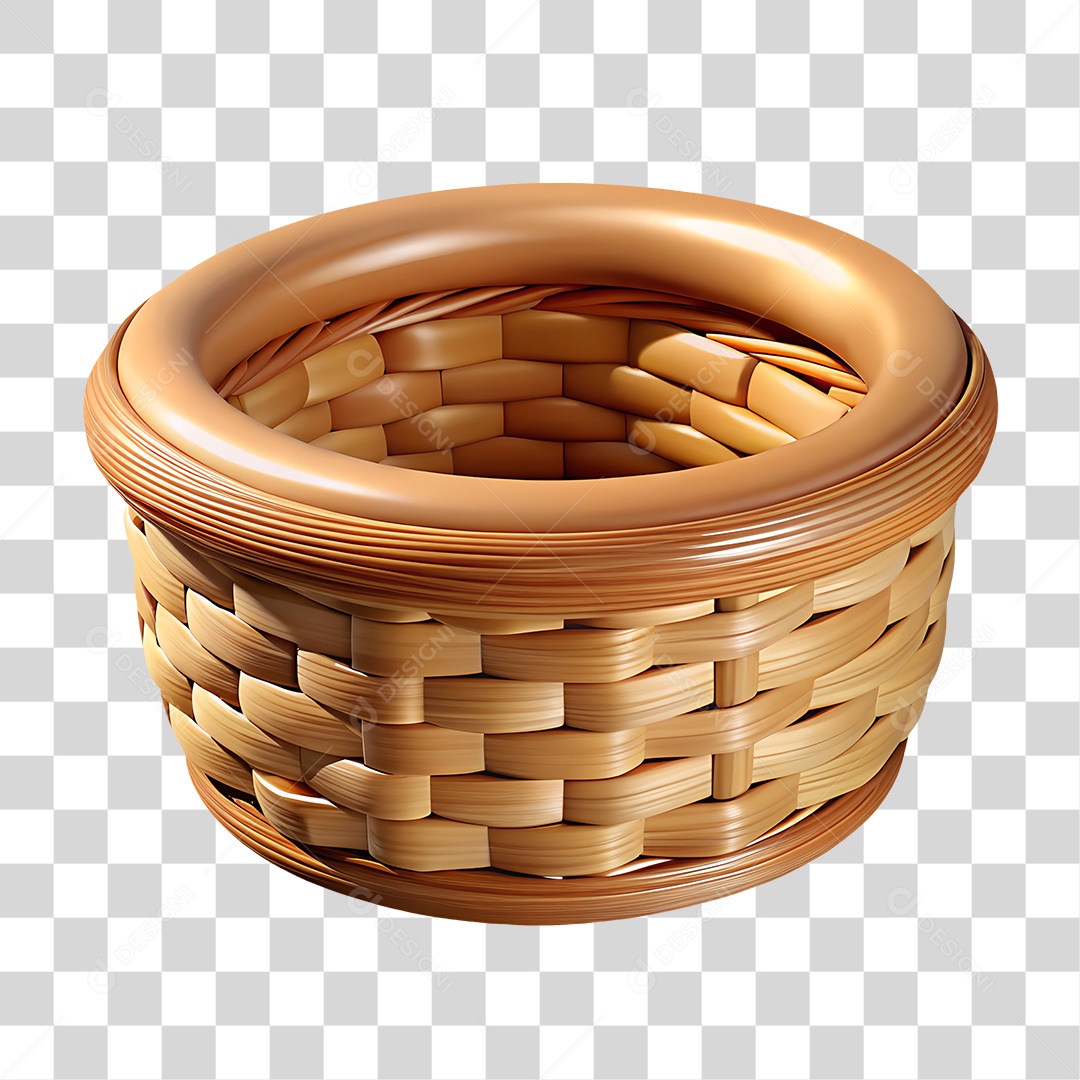 Cesta de Madeira PNG Transparente