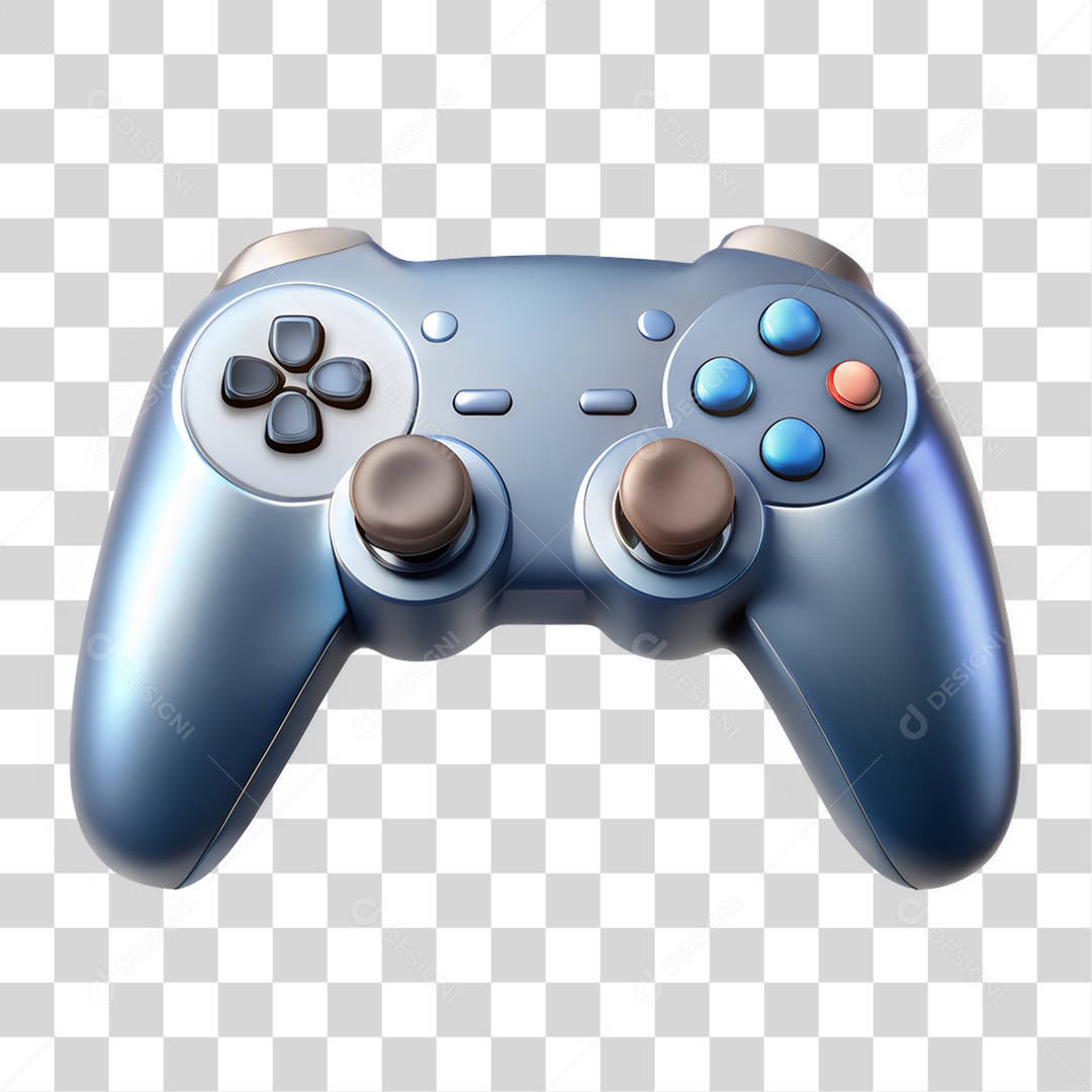 Controle de Vídeo Game Azul Metálico PNG transparente