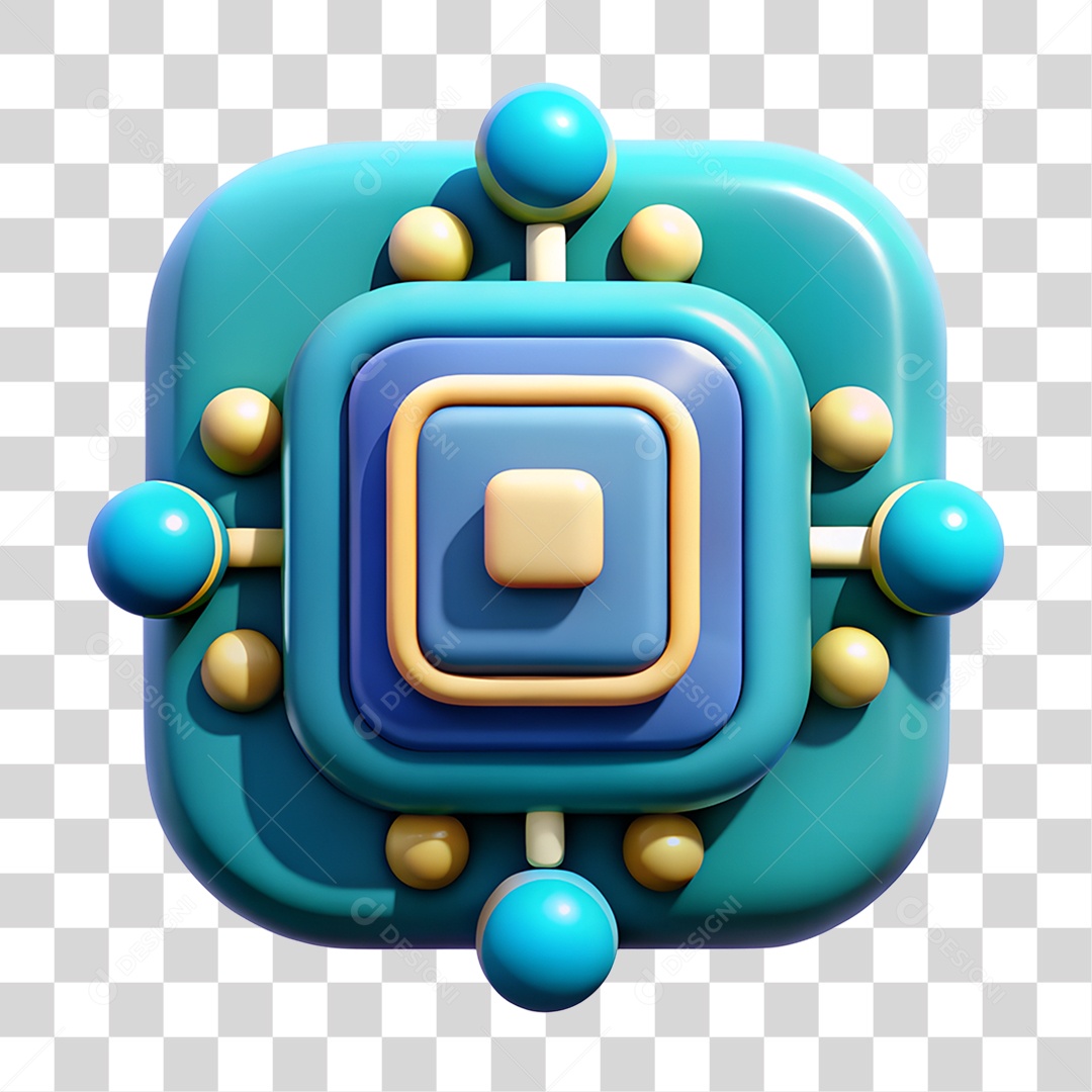 Ícone Chip IA PNG Transparente