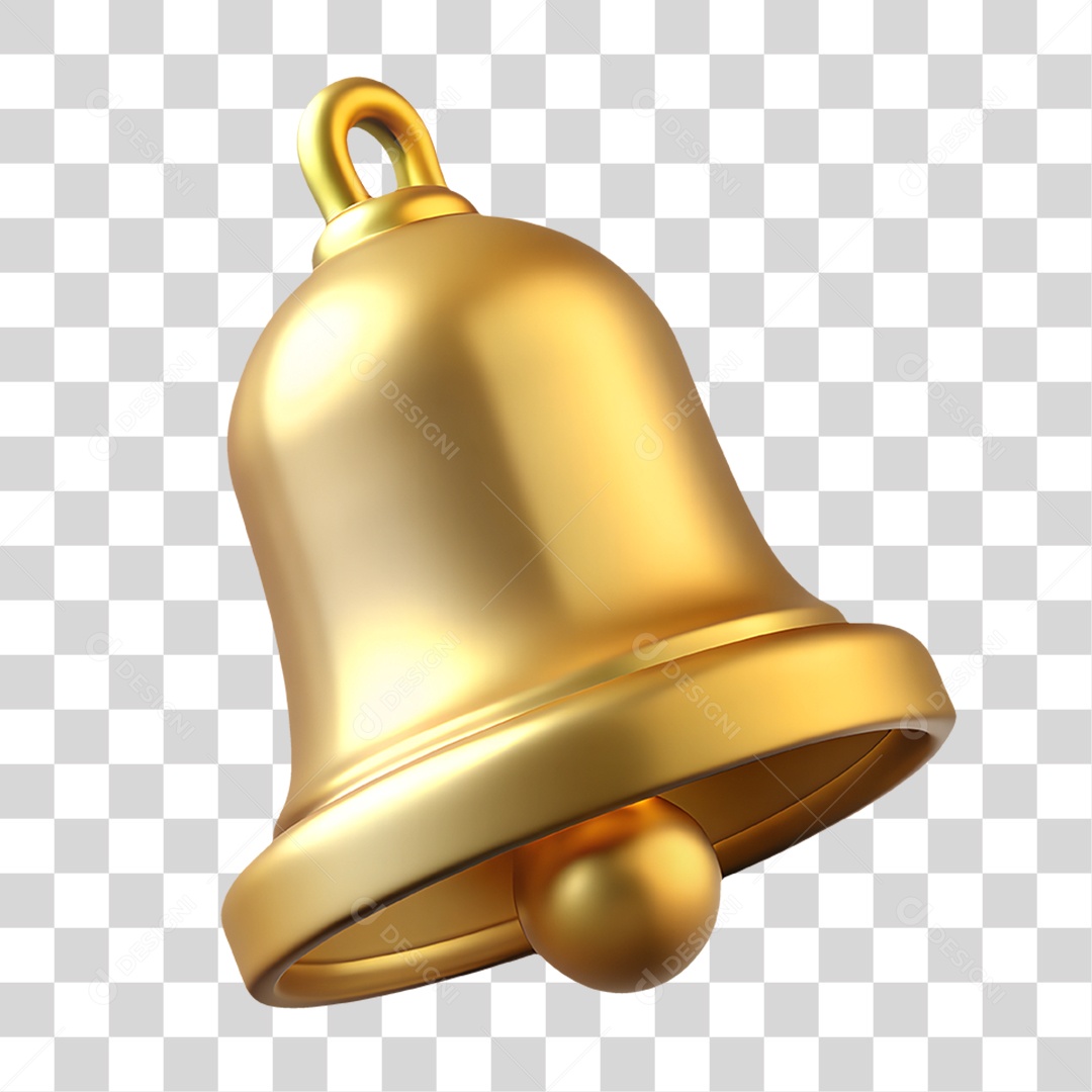 Ícone Dourado de Sino PNG Transparente