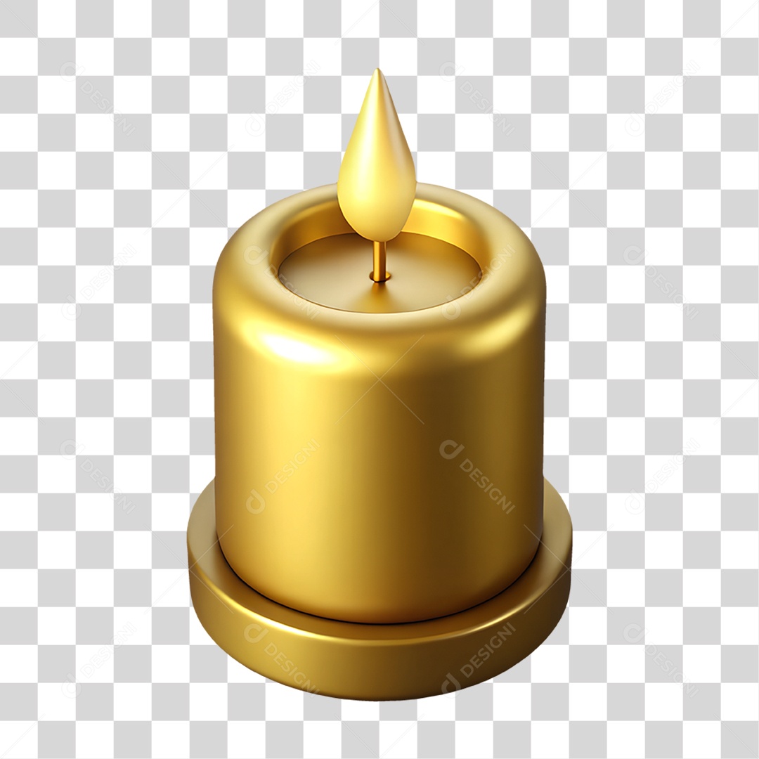 Ícone Dourado de Vela Acesa PNG Transparente