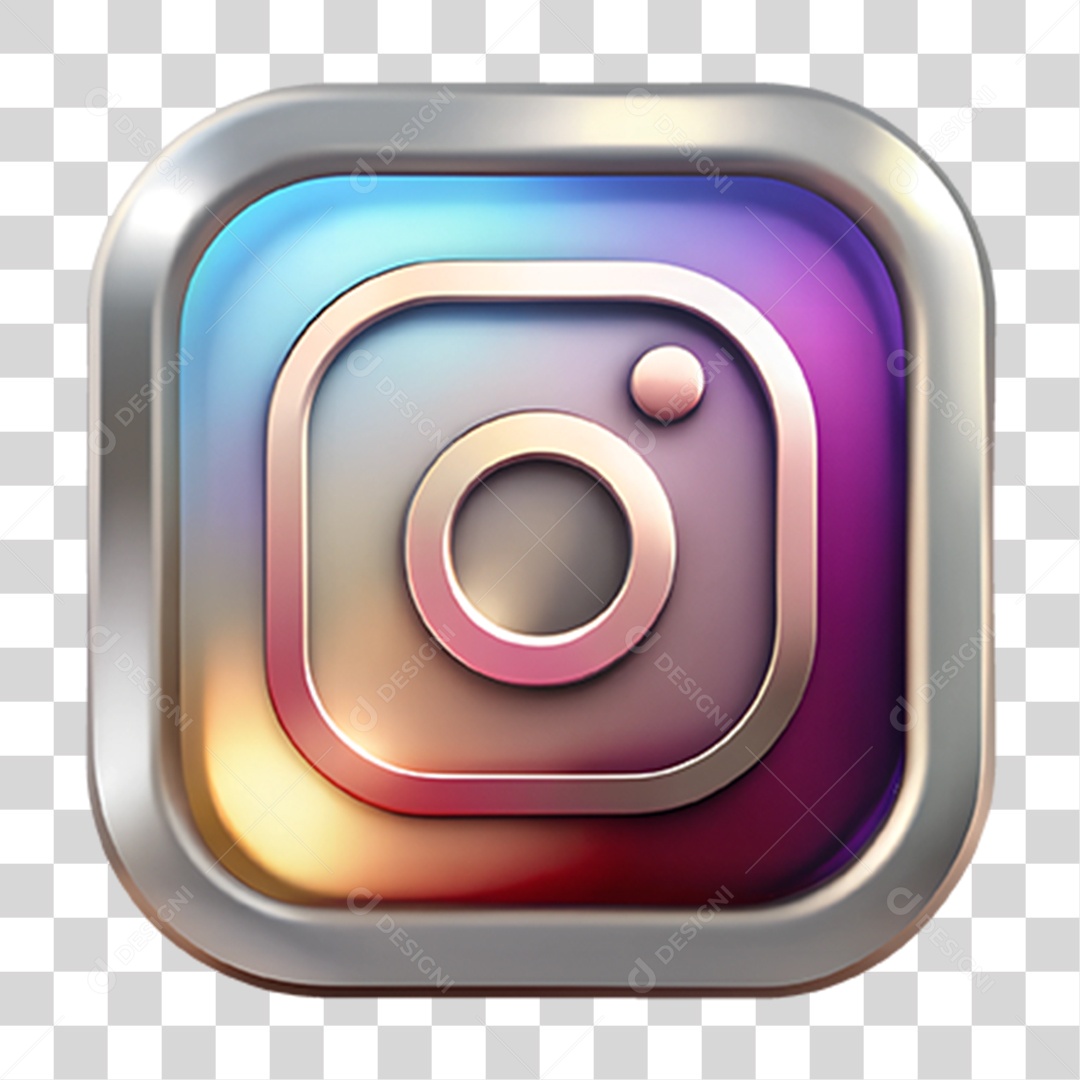 Ícone Metálico Instagram PNG Transparente