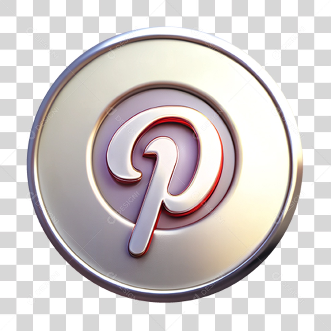 Ícone Metálico Pinterest PNG Transparente