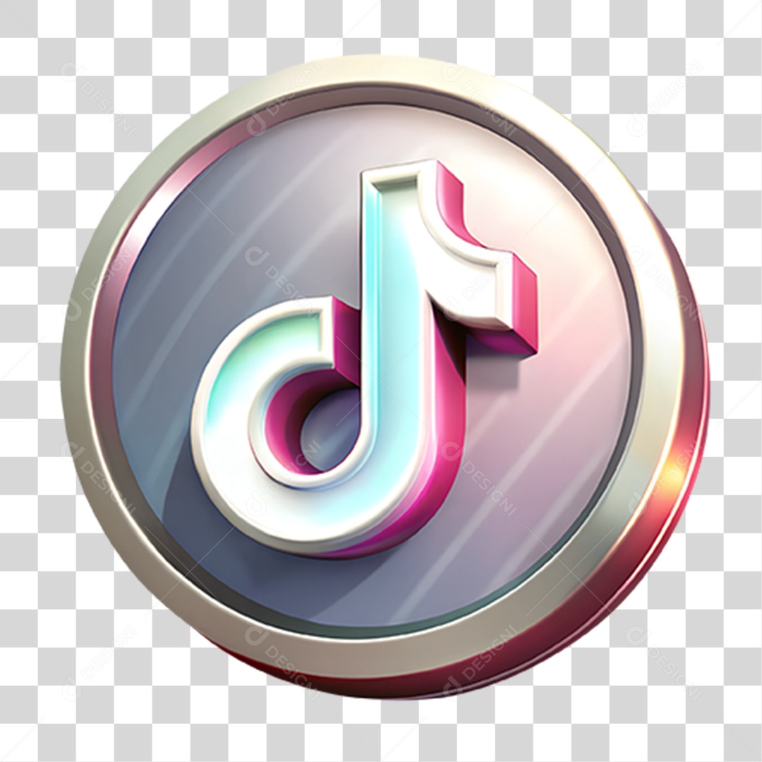 Ícone Metálico TikTok PNG Transparente