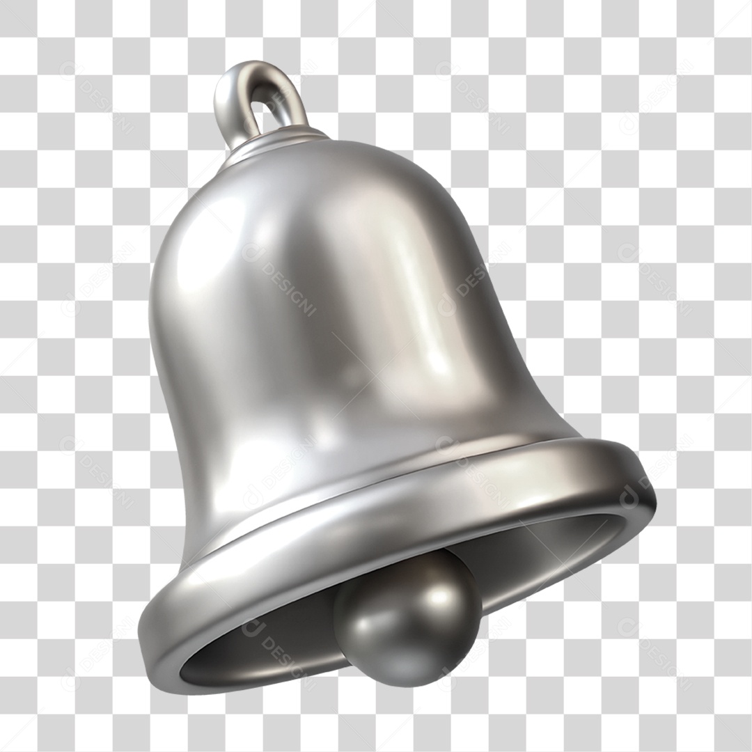 Ícone Prateado de Sino PNG Transparente