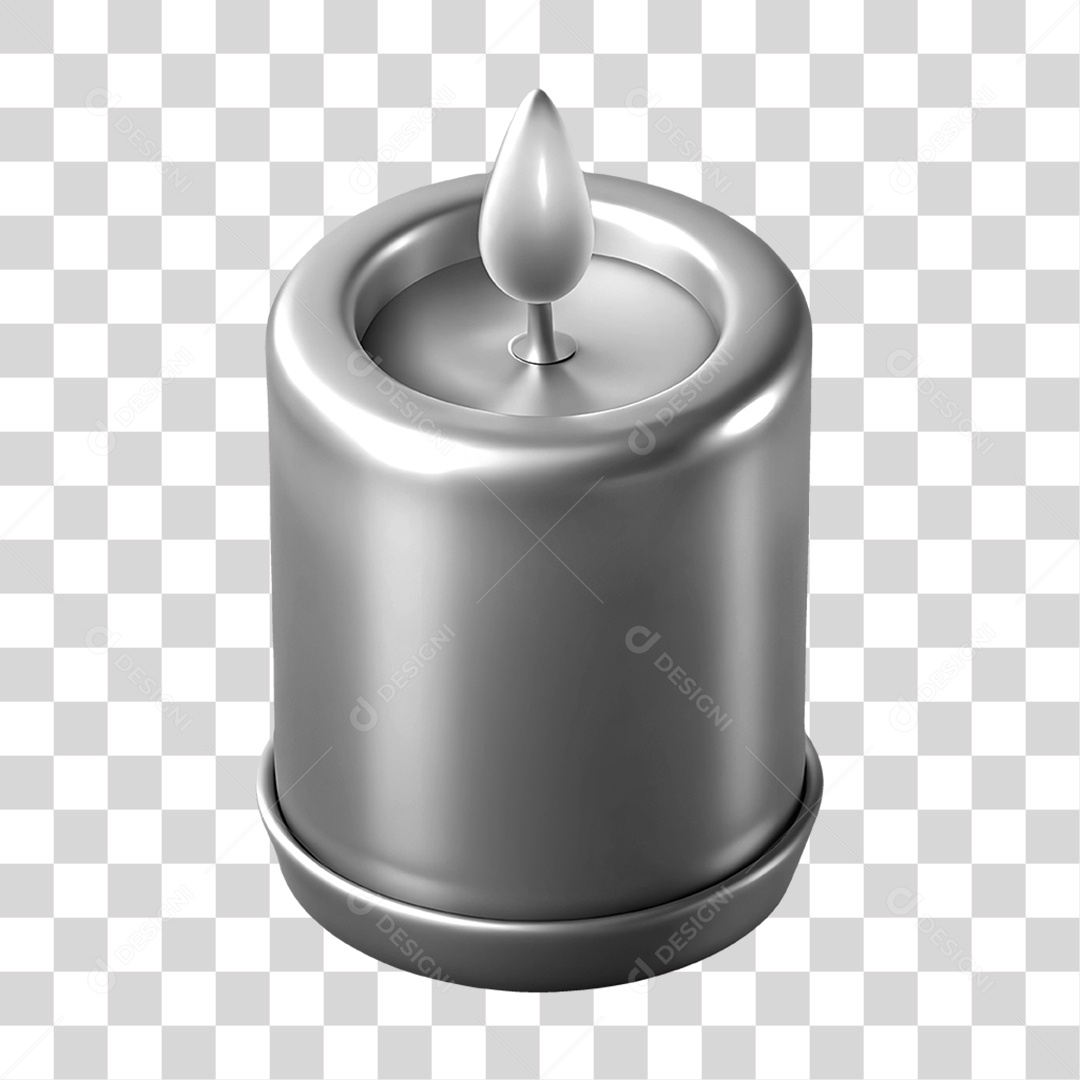 Ícone Prateado de Vela Acesa PNG Transparente