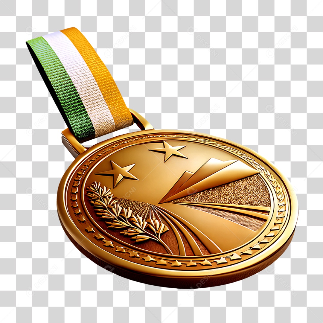 Medalha de Ouro PNG Transparente