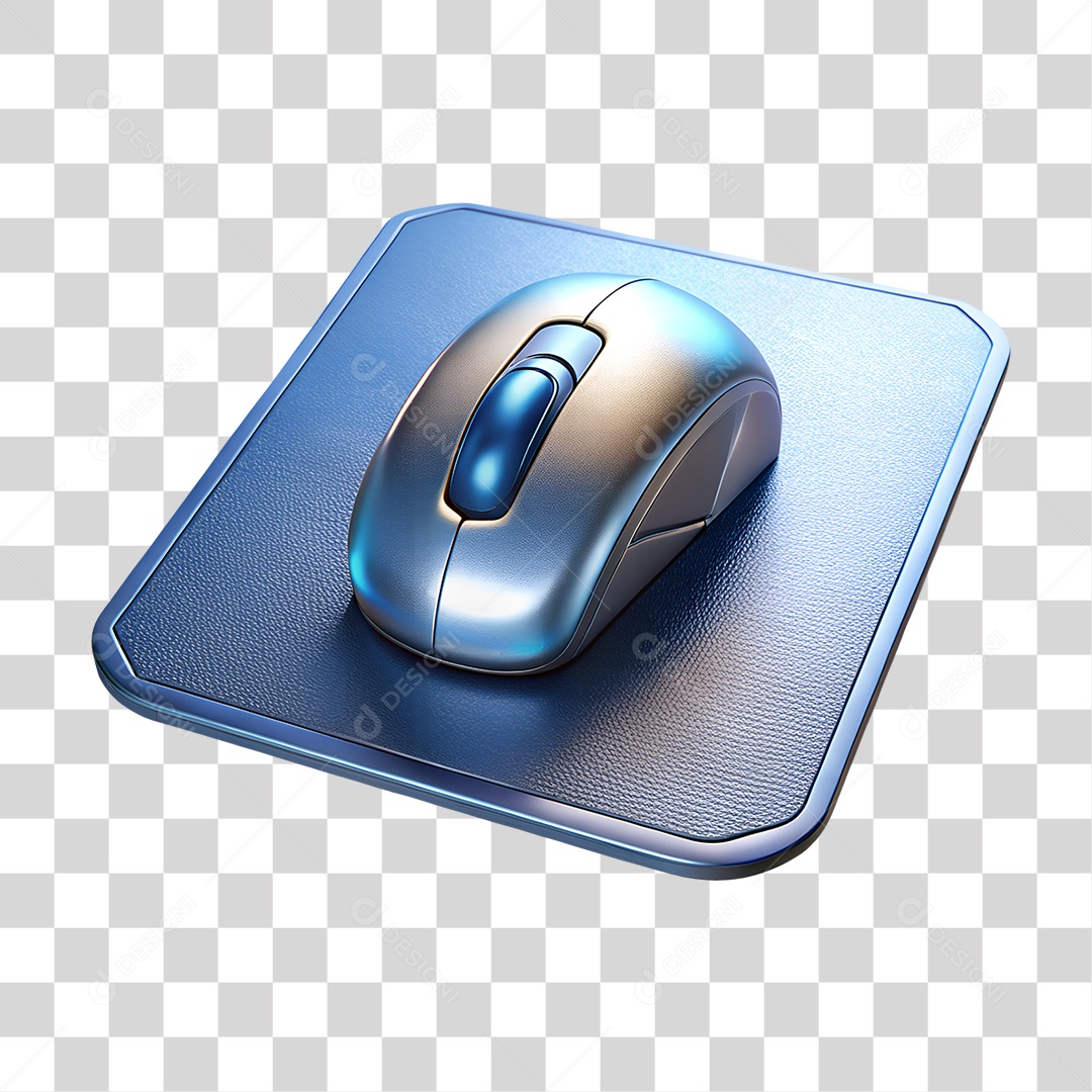 Mouse Pad Azul Metálico PNG Transparente