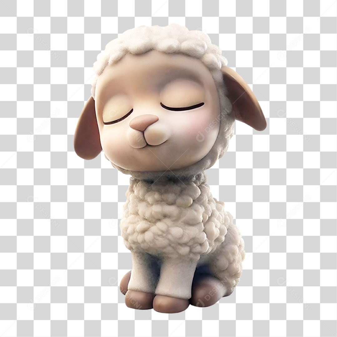 Ovelha Dormindo PNG Transparente