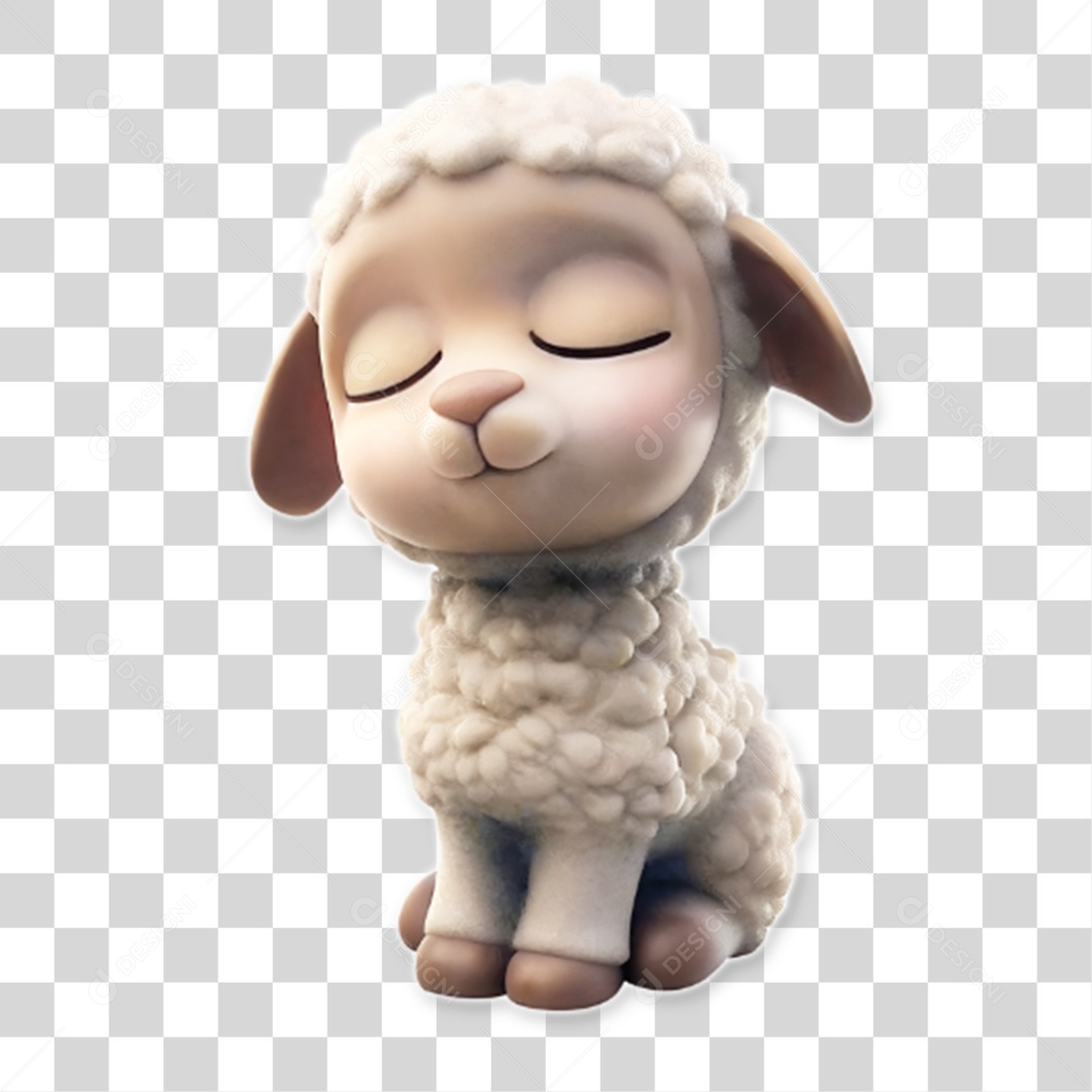 Ovelha Dormindo PNG Transparente