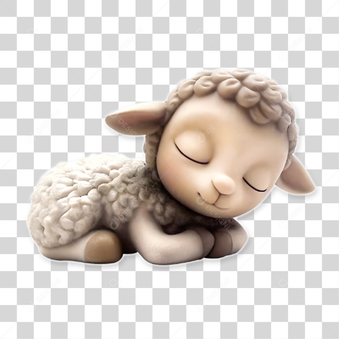 Ovelha Dormindo PNG Transparente