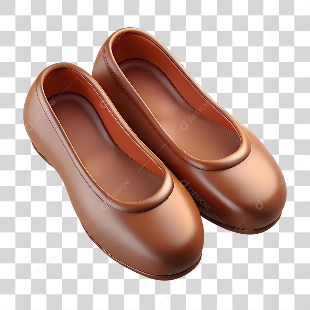 Par de Sapatilhas cor Marrom PNG Transparente