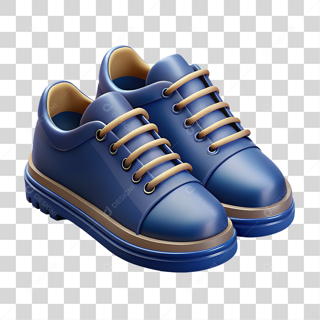 Par de Tênis Azul PNG Transparente
